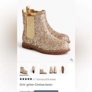 J. Crew Factory Kids' Sparkle Chelsea Boots - Gold and Brown